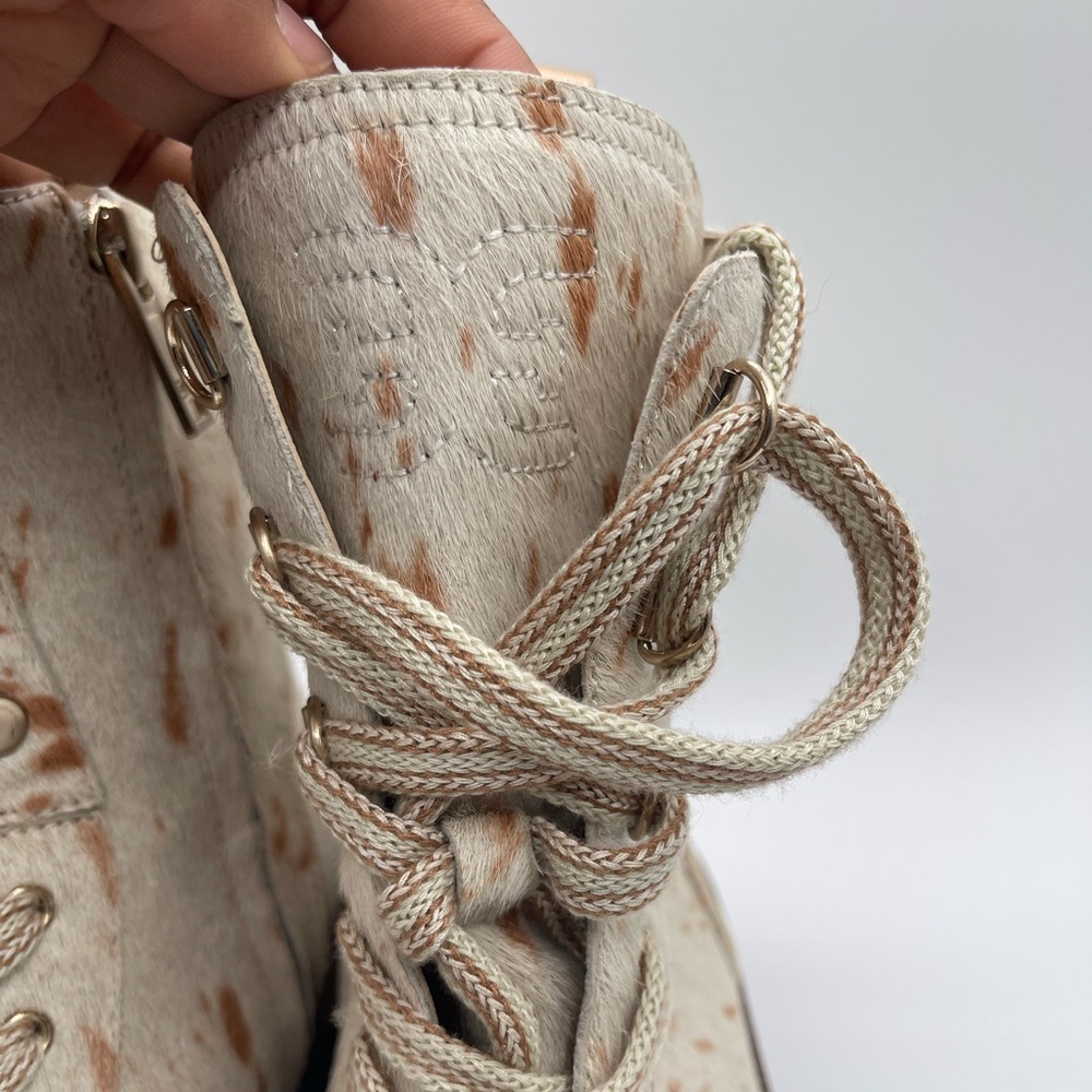 Sam Edelman Womens Lue Calf Hair Lace Uop Ankle Boots Ivory Size 9 Medium (M) - Picture 7 of 9